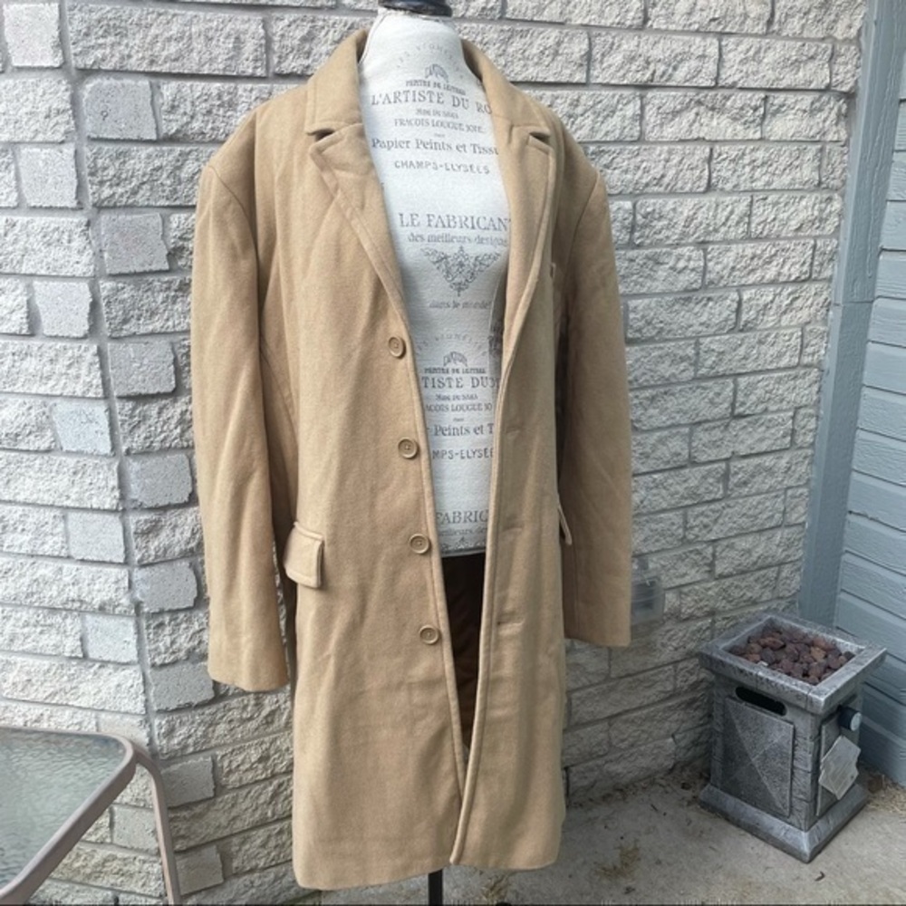 Tan Wool Blend Coat XXL